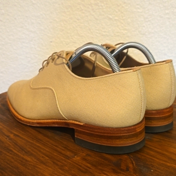 ET Wright |Cream Masters Collection Lace Up Oxford Neutral Dress Shoes Sz.10D